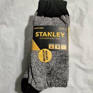 Stanley Cushioned Boot Socks (4-Pair) Light/Dark.Grey Men's Sock Size 10-13